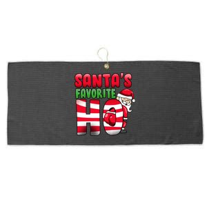 Santa's Favorite Ho Funny X-Mas Large Microfiber Waffle Golf Towel