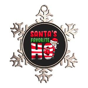 Santa's Favorite Ho Funny X-Mas Metallic Star Ornament