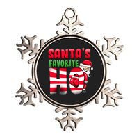 Santa's Favorite Ho Funny X-Mas Metallic Star Ornament