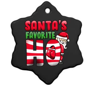 Santa's Favorite Ho Funny X-Mas Ceramic Star Ornament