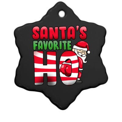 Santa's Favorite Ho Funny X-Mas Ceramic Star Ornament