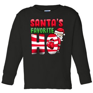 Santa's Favorite Ho Funny X-Mas Toddler Long Sleeve Shirt