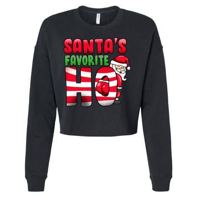 Santa's Favorite Ho Funny X-Mas Cropped Pullover Crew