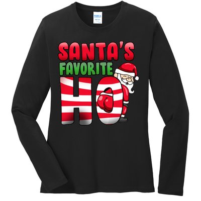 Santa's Favorite Ho Funny X-Mas Ladies Long Sleeve Shirt