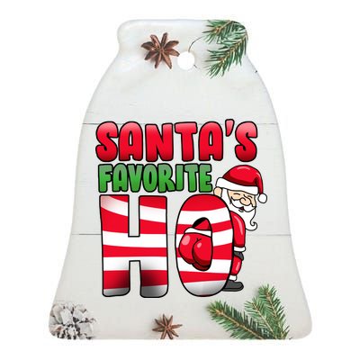 Santa's Favorite Ho Funny X-Mas Ceramic Bell Ornament