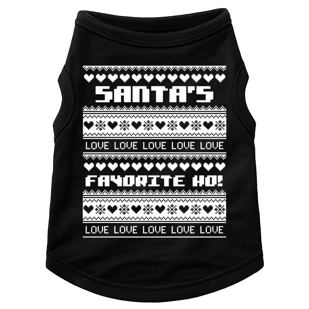 Santa's Favorite Ho Ugly Christmas Sweater Doggie Tank