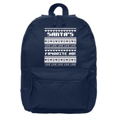 Santa's Favorite Ho Ugly Christmas Sweater 16 in Basic Backpack