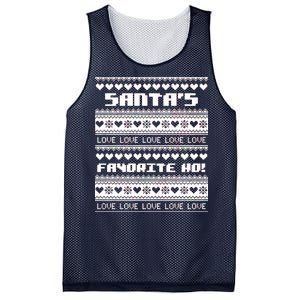 Santa's Favorite Ho Ugly Christmas Sweater Mesh Reversible Basketball Jersey Tank