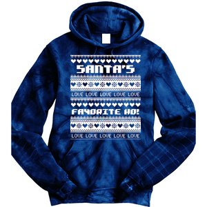 Santa's Favorite Ho Ugly Christmas Sweater Tie Dye Hoodie