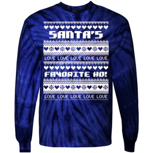 Santa's Favorite Ho Ugly Christmas Sweater Tie-Dye Long Sleeve Shirt