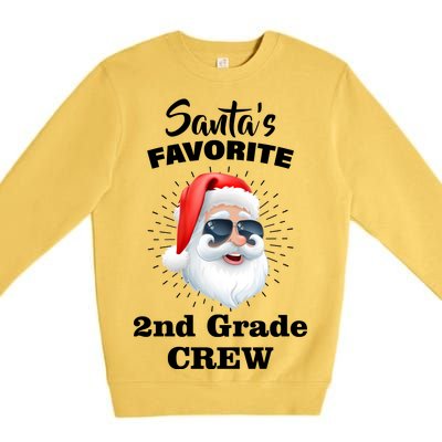 Santa's Favorite Second Grade Crew Christmas Premium Crewneck Sweatshirt