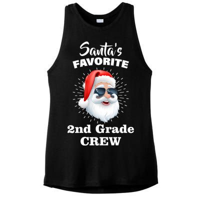 Santa's Favorite Second Grade Crew Christmas Ladies PosiCharge Tri-Blend Wicking Tank