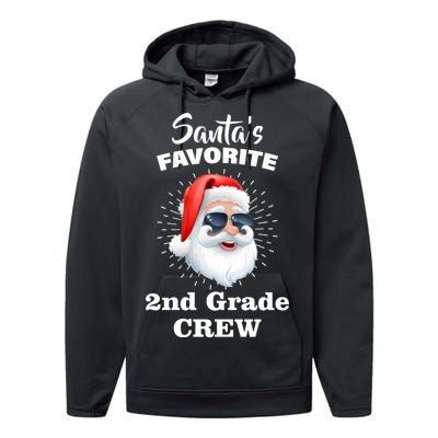 Santa's Favorite Second Grade Crew Christmas Performance Fleece Hoodie