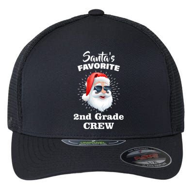 Santa's Favorite Second Grade Crew Christmas Flexfit Unipanel Trucker Cap