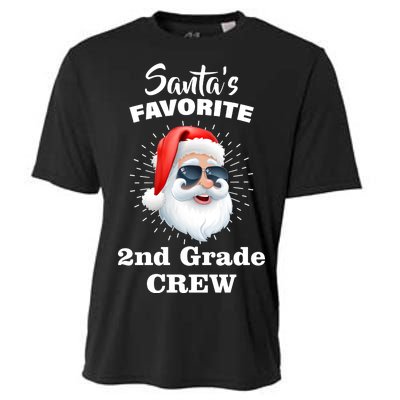 Santa's Favorite Second Grade Crew Christmas Cooling Performance Crew T-Shirt