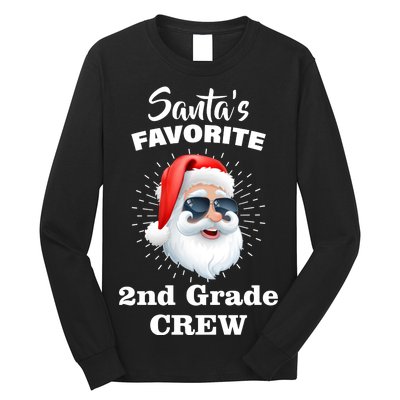 Santa's Favorite Second Grade Crew Christmas Long Sleeve Shirt