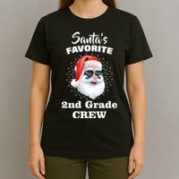 Santa's Favorite Second Grade Crew Christmas T-Shirt