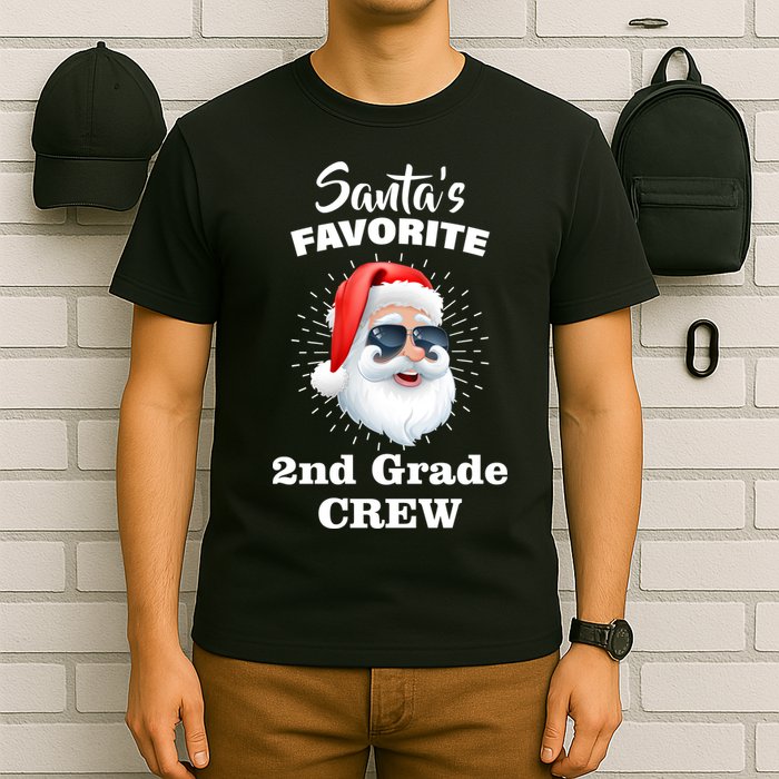 Santa's Favorite Second Grade Crew Christmas T-Shirt