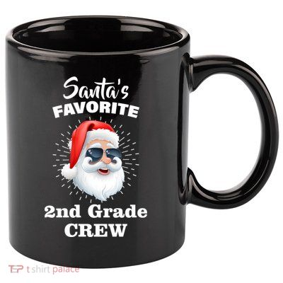 Santa's Favorite Second Grade Crew Christmas 11oz C Handle Ceramic Mug