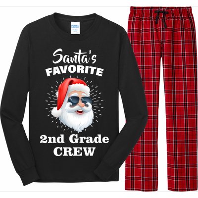 Santa's Favorite Second Grade Crew Christmas Long Sleeve Pajama Set