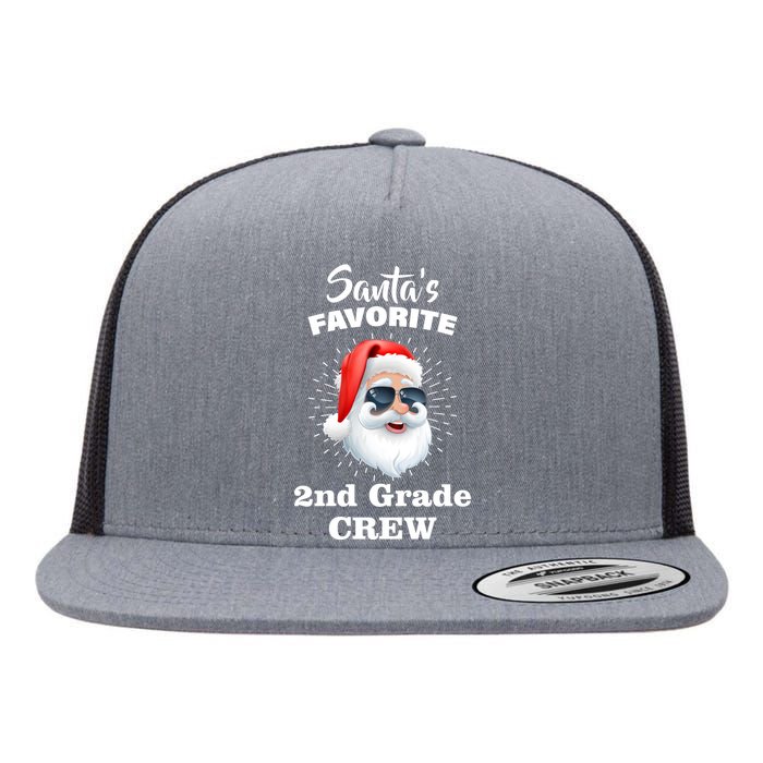 Santa's Favorite Second Grade Crew Christmas Flat Bill Trucker Hat