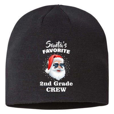 Santa's Favorite Second Grade Crew Christmas Sustainable Beanie