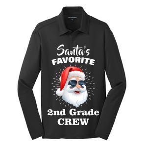 Santa's Favorite Second Grade Crew Christmas Silk Touch Performance Long Sleeve Polo