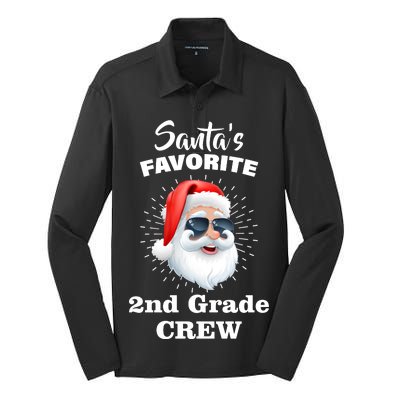 Santa's Favorite Second Grade Crew Christmas Silk Touch Performance Long Sleeve Polo