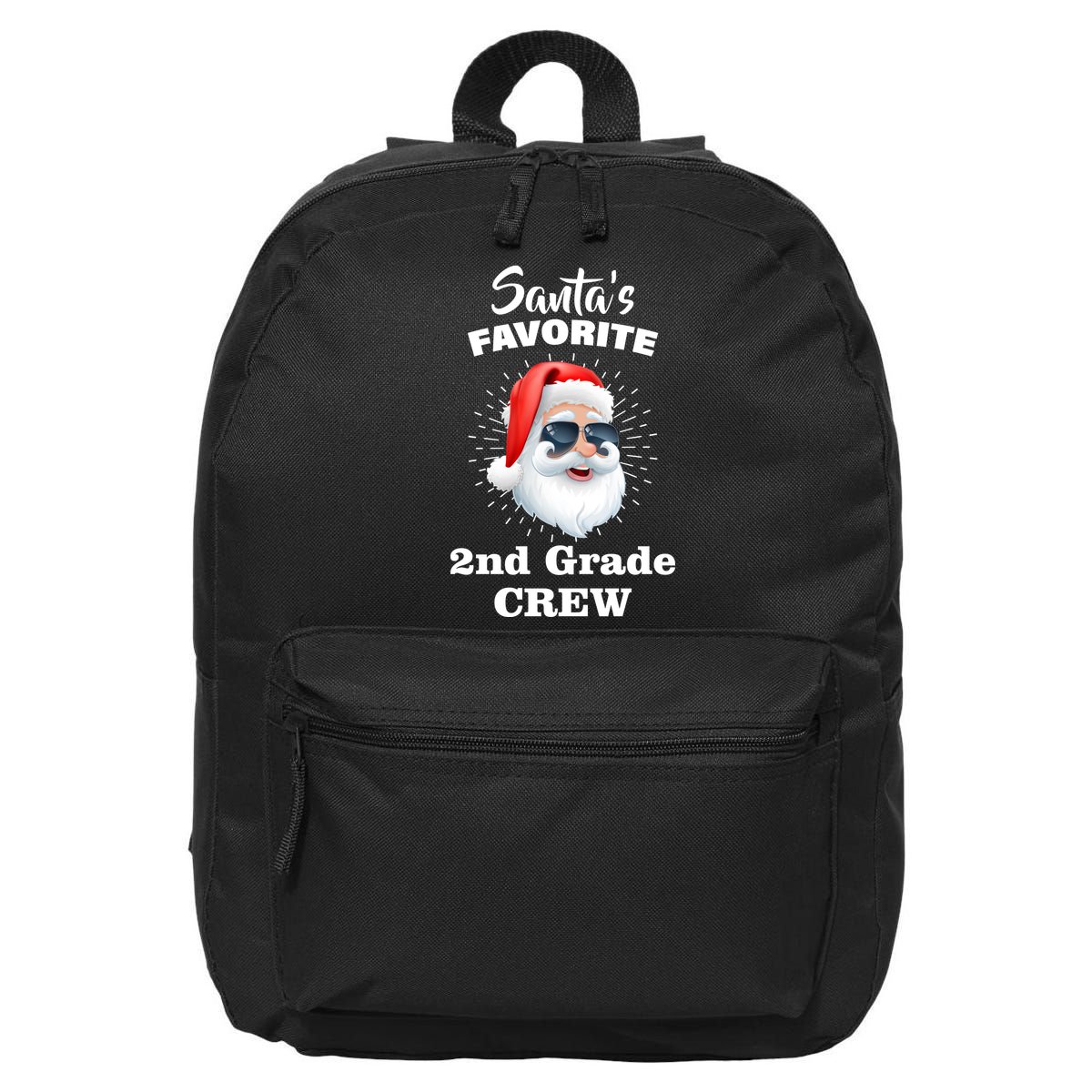 Santa's Favorite Second Grade Crew Christmas 16 in Basic Backpack