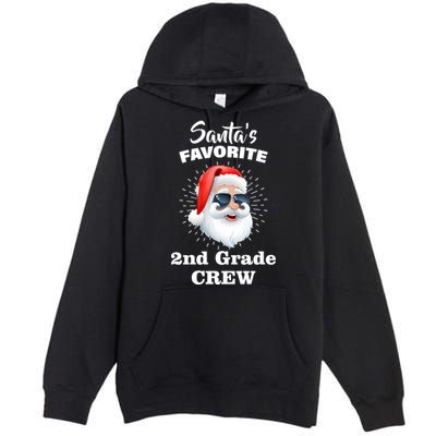 Santa's Favorite Second Grade Crew Christmas Premium Pullover Hoodie