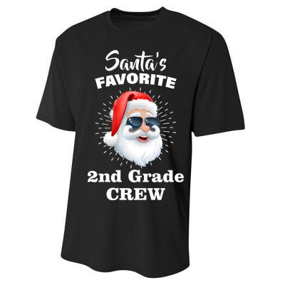 Santa's Favorite Second Grade Crew Christmas Performance Sprint T-Shirt