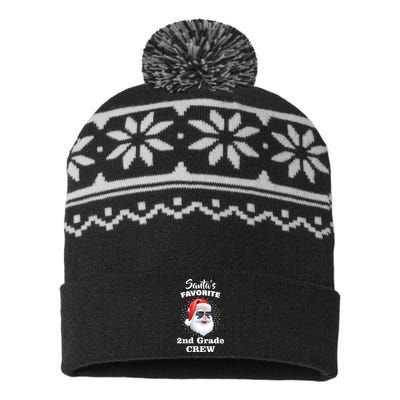 Santa's Favorite Second Grade Crew Christmas USA-Made Snowflake Beanie