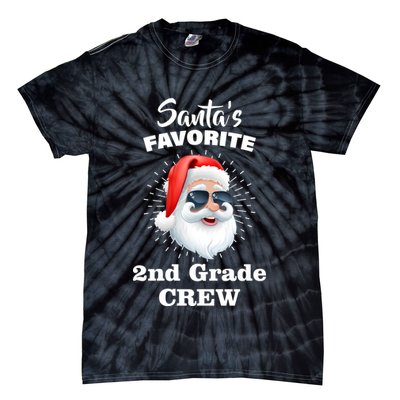 Santa's Favorite Second Grade Crew Christmas Tie-Dye T-Shirt