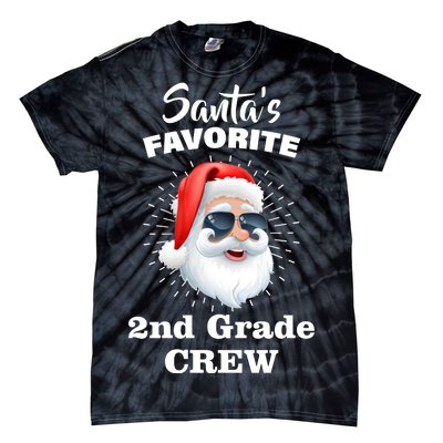 Santa's Favorite Second Grade Crew Christmas Tie-Dye T-Shirt