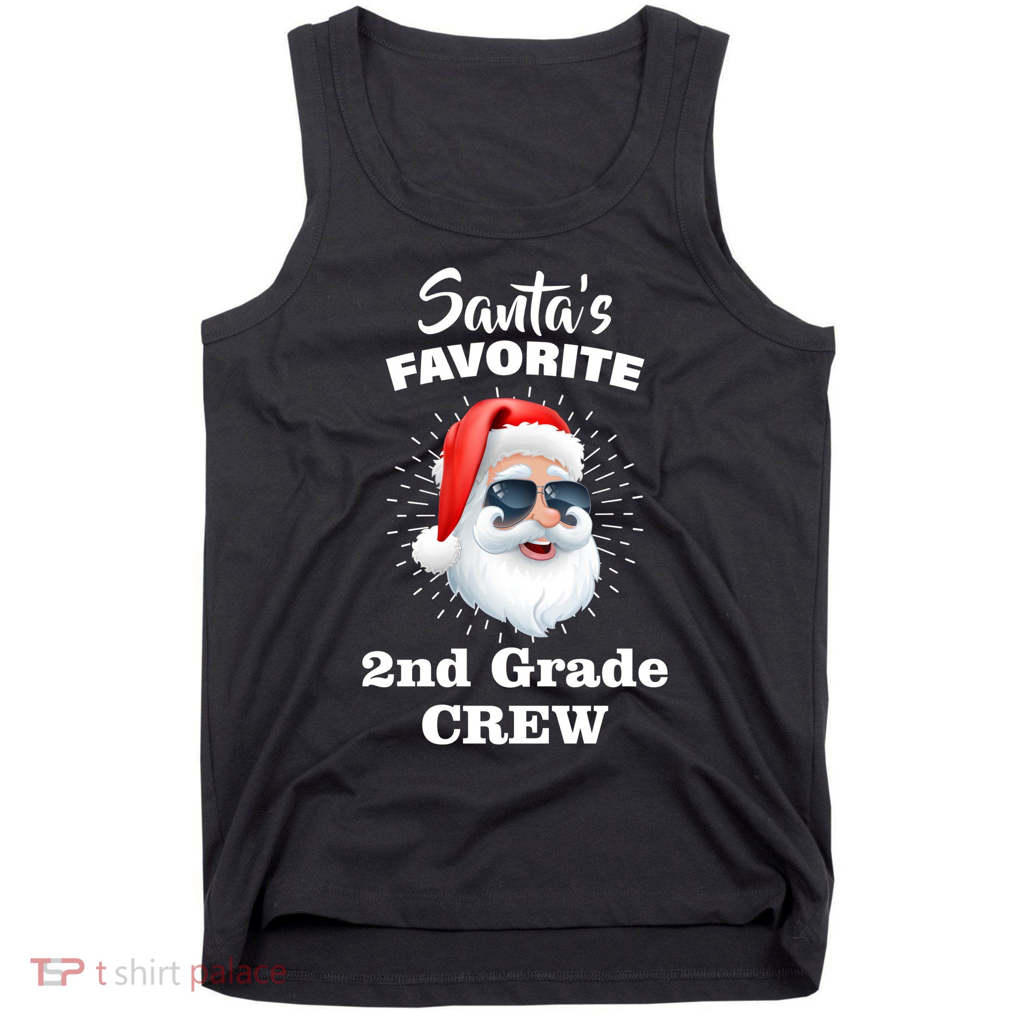 Santa's Favorite Second Grade Crew Christmas Tank Top