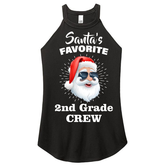 Santa's Favorite Second Grade Crew Christmas Women’s Perfect Tri Rocker Tank