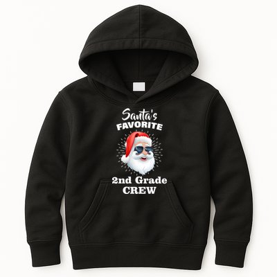 Santa's Favorite Second Grade Crew Christmas Kids Hoodie