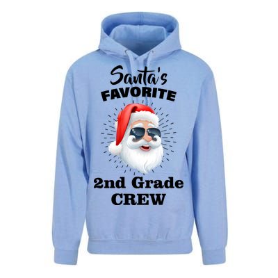 Santa's Favorite Second Grade Crew Christmas Unisex Surf Hoodie