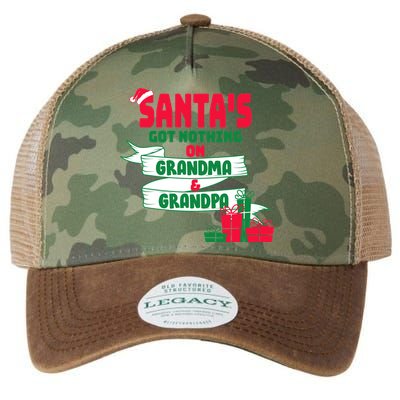 Santa's Got Nothing On Grandma And Grandpa Christmas Legacy Tie Dye Trucker Hat