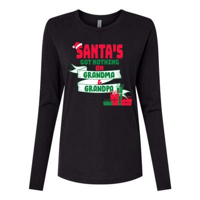 Santa's Got Nothing On Grandma And Grandpa Christmas Womens Cotton Relaxed Long Sleeve T-Shirt