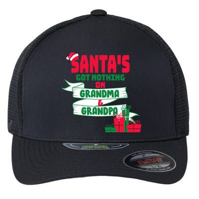 Santa's Got Nothing On Grandma And Grandpa Christmas Flexfit Unipanel Trucker Cap