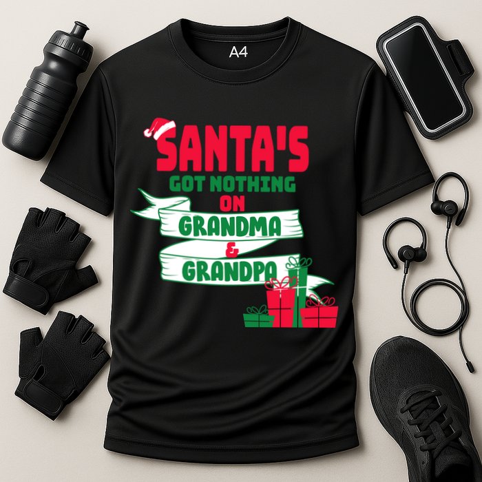 Santa's Got Nothing On Grandma And Grandpa Christmas Cooling Performance Crew T-Shirt