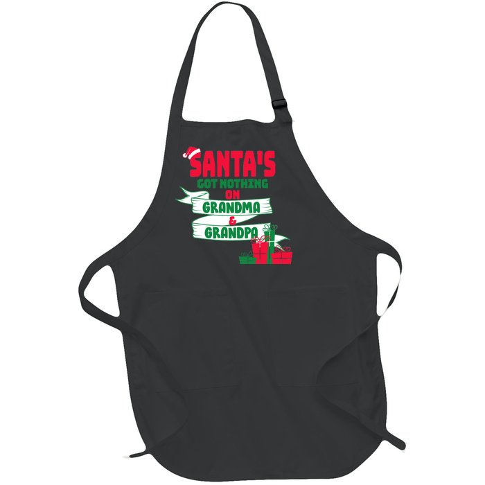 Santa's Got Nothing On Grandma And Grandpa Christmas Full-Length Apron With Pockets