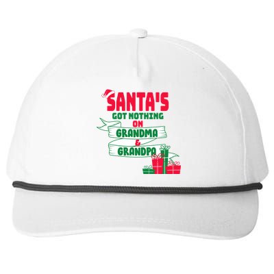 Santa's Got Nothing On Grandma And Grandpa Christmas Snapback Five-Panel Rope Hat