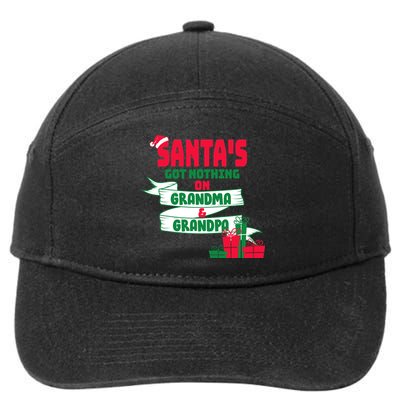 Santa's Got Nothing On Grandma And Grandpa Christmas 7-Panel Snapback Hat