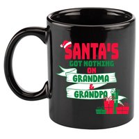 Santa's Got Nothing On Grandma And Grandpa Christmas 11oz C Handle Ceramic Mug