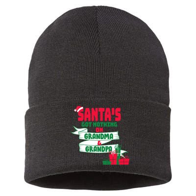 Santa's Got Nothing On Grandma And Grandpa Christmas Sustainable Knit Beanie