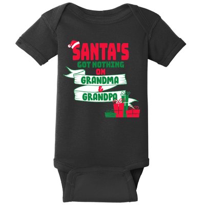 Santa's Got Nothing On Grandma And Grandpa Christmas Baby Bodysuit