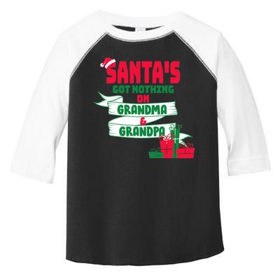 Santa's Got Nothing On Grandma And Grandpa Christmas Toddler Fine Jersey T-Shirt