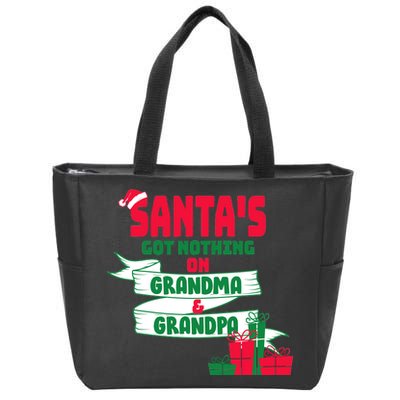 Santa's Got Nothing On Grandma And Grandpa Christmas Zip Tote Bag